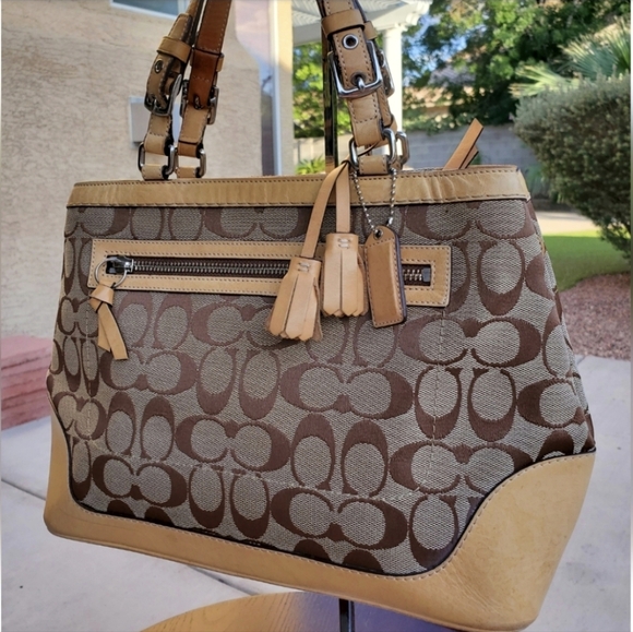 バッグ Coach Vintage Tote Handbag 11330 Brown Coach | Bags | Coach Vintage Brown Signature Jacquard Tote Bag